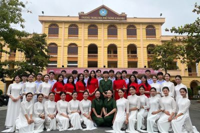 Đoàn viên trường THPT A Hải Hậu tham gia ngày hội văn hóa truyền thống huyện Hải Hậu.