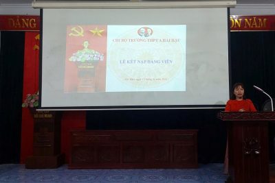 CHI BỘ TRƯỜNG THPT A HẢI HẬU TỔ CHỨC LỄ KẾT NẠP ĐẢNG VIÊN
