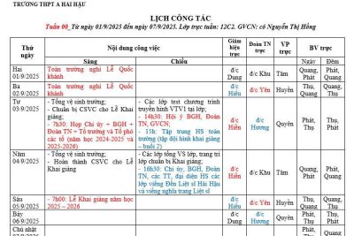 LỊCH CÔNG TÁC