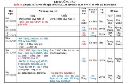 Lich công tác tuần 16