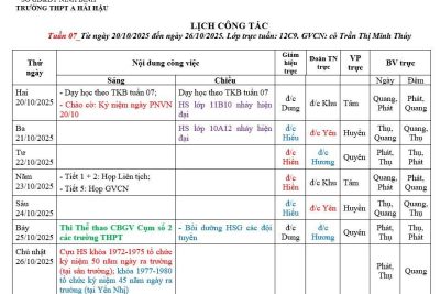 Lịch công tác tuần 7