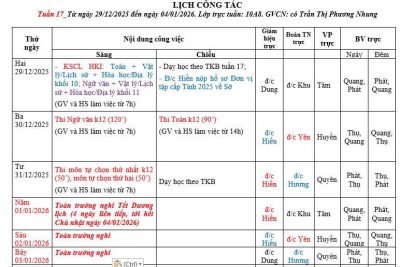 Lich công tác tuần 17